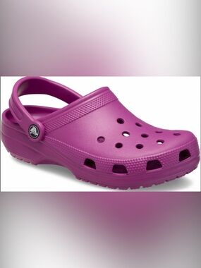 CROCS Kids Purple Vented Clogs with Heel Strap